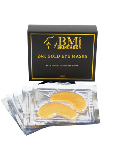 24K Gold Eye Masks: 10 Pair Pack